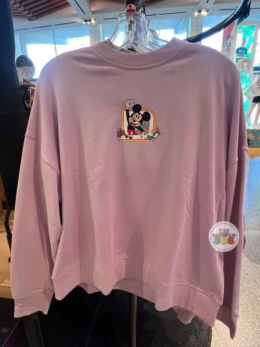 DLR/WDW - Mickey & Retro Vacation Icon Lavender Drop Shoulder Pullover (Adult)