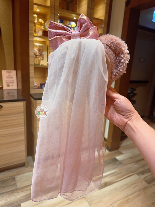 HKDL - ShellieMay Iridescent Bow Ear Headband with Veil