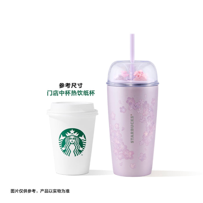 Starbucks China - Twilight Sakura 2026 - 19O. Cherry Blossom Falling Stainless Steel Straw Cup 560ml