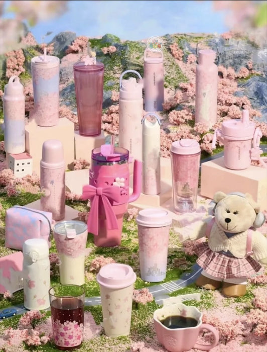 Starbucks China - Sakura Cherry Blossom 2025 x 20. Pink Sakura Stainless Steel Thermos Bottle 350ml (Release Date: Feb 11, 2025)