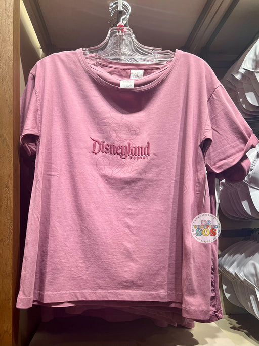 DLR - Classic Mickey Embroidered “Disneyland Resort” Dusty Rose Tee (Adult)