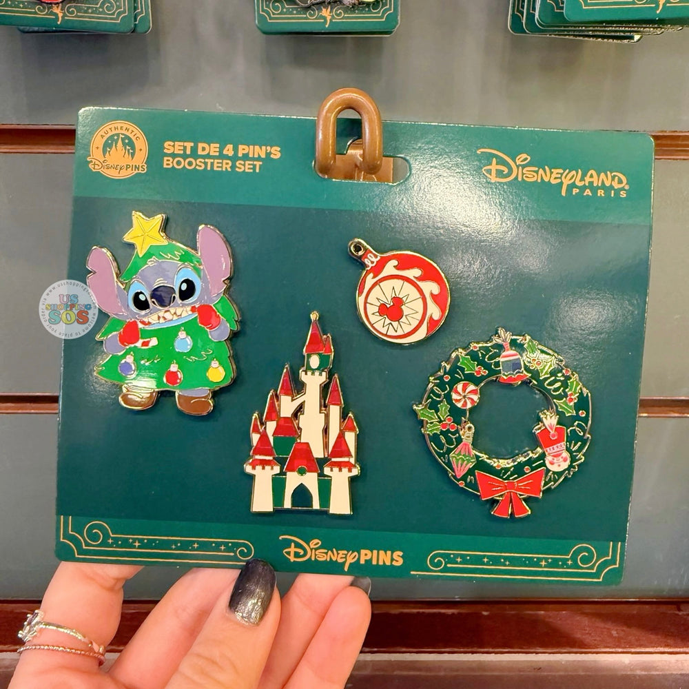 DLP - 2025 Mickey & Friends Christmas x Stitch Pins Set of 4