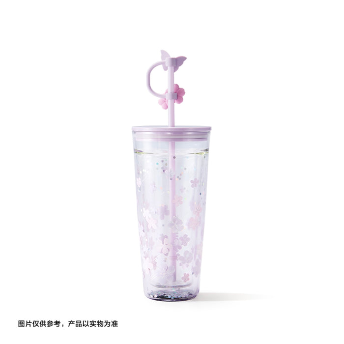 Starbucks China - Twilight Sakura 2026 - 23O. Cherry Blossom Double Wall Glass Straw Cup with Topper 650ml