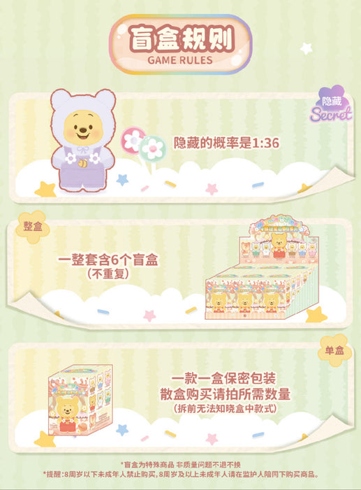 TOPTOY - Disney Winnie the Pooh Fluffy Candy Bear Figure Series Mystery Blind Box