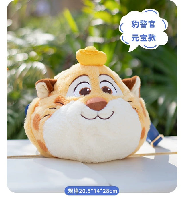 China Exclusive- Zootopia Officer Clawhauser Sycee Big Face Plushy Shoulder Bag