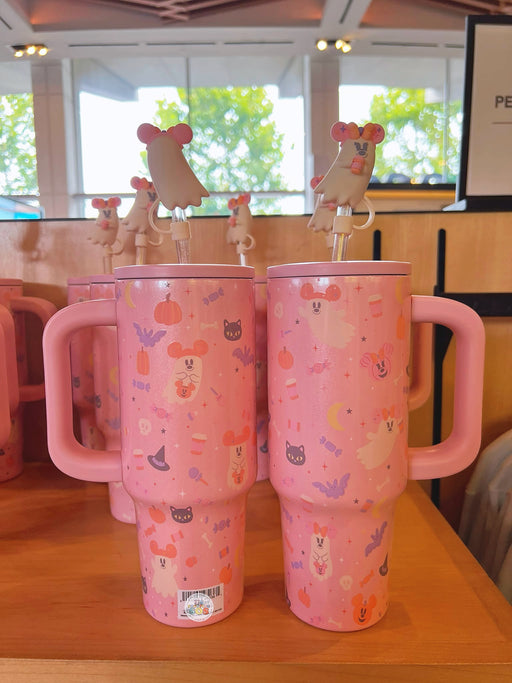 DLR/WDW - Halloween 2026 Pastel Cutie Ghost - Mickey & Minnie Ghost All-Over-Print Pink Stainless Steel To-Go Tumbler