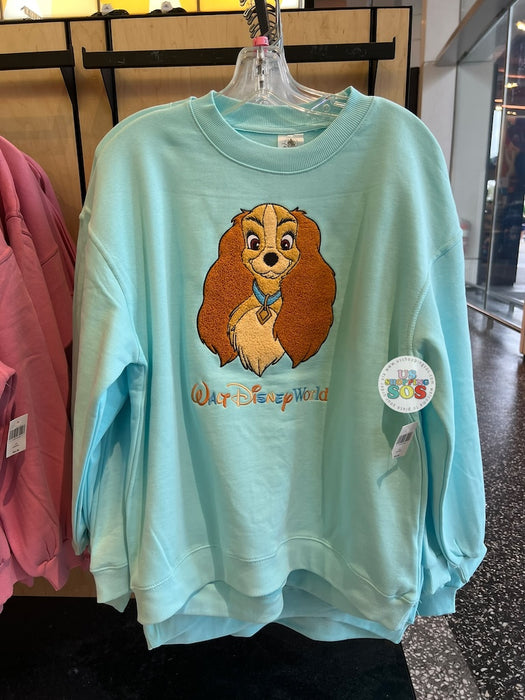 DLR/WDW - Lady and the Tramp 2026 - Lady Face Icon Park Logo Aqua Fleece Pullover (Adult)