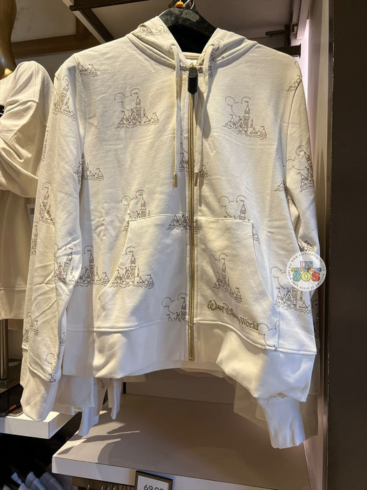 DLR/WDW - Walt Disney World Cinderella Castle All-Over-Print Cream Hoodie Jacket (Adult)