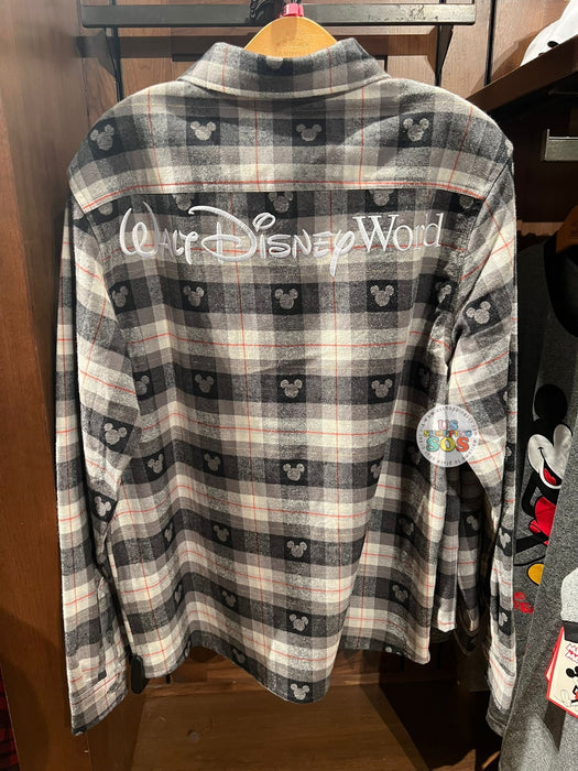 DLR/WDW - Park Logo Black/White Flannel Plaid Shirt (Adult)