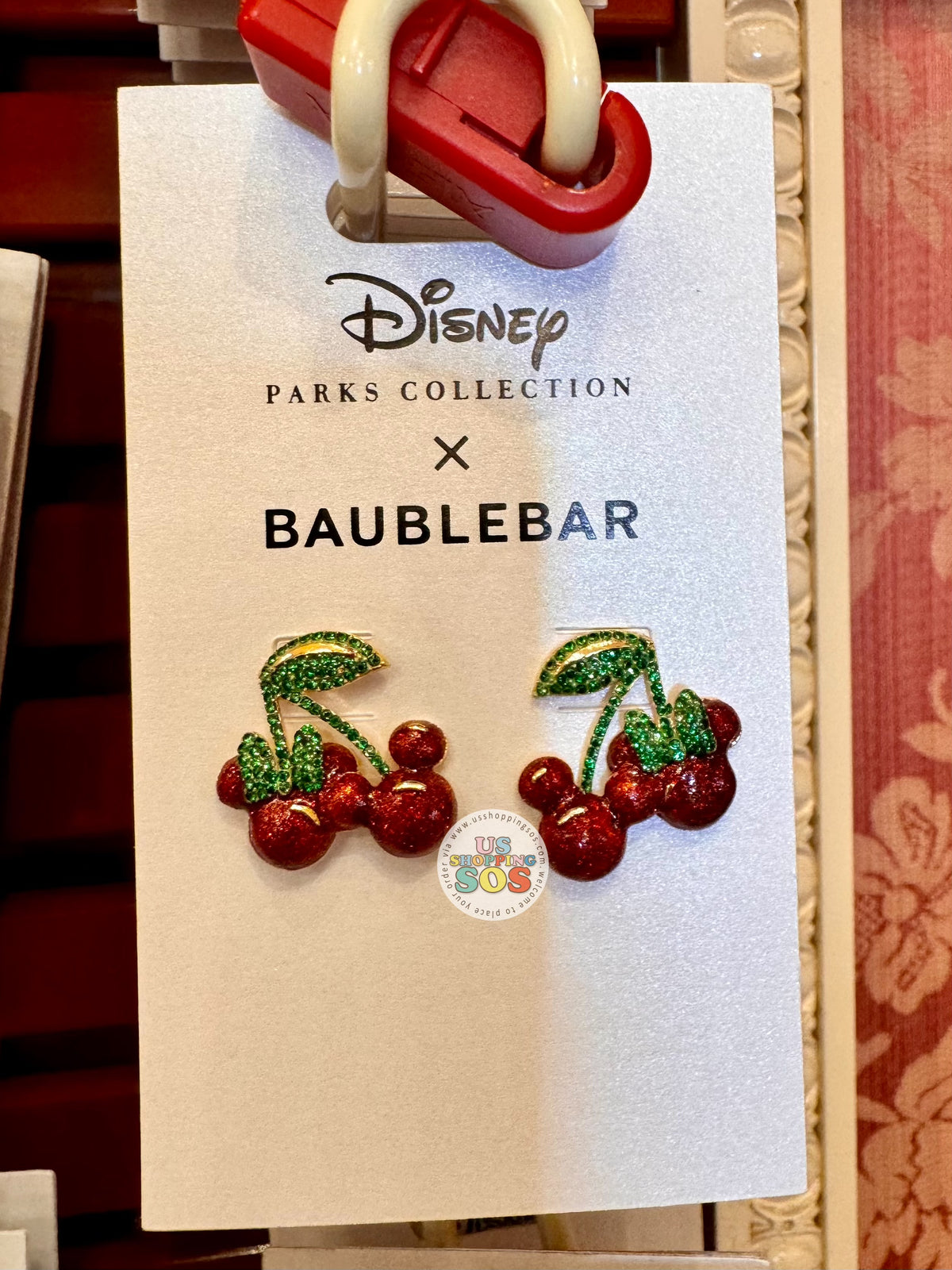 DLR/WDW BaubleBar Mickey Minnie Icon Cherry Sparkling Pavé