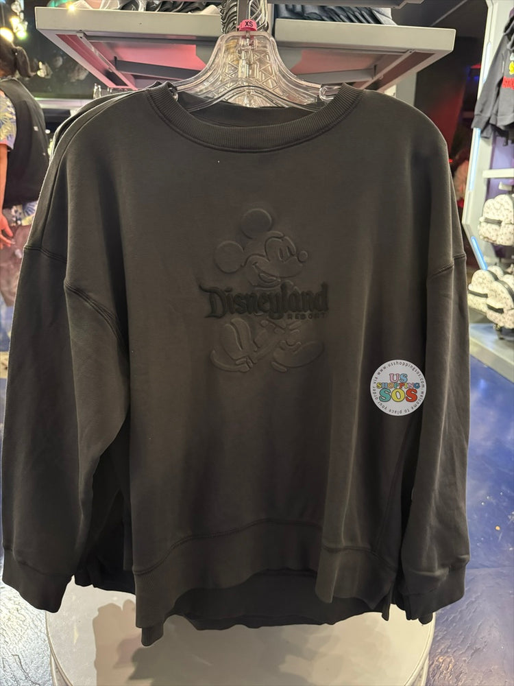DLR/WDW - Classic Mickey Embroidered Park Logo Black Pullover (Adult)