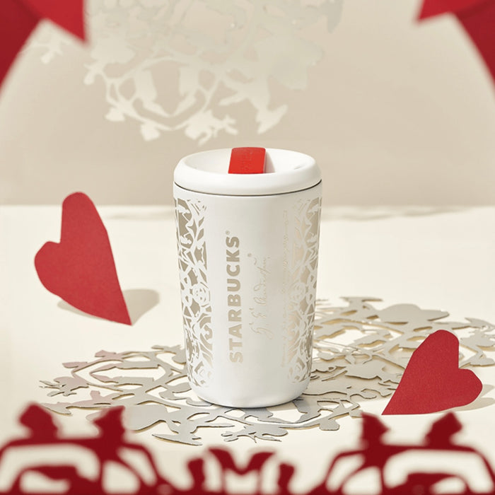 Starbucks China - Andersen's Fairy Tales Silhouette 2023 - 5. Andersen’s Signature & Silver Silhouette White Stainless Steel ToGo Tumbler 400ml
