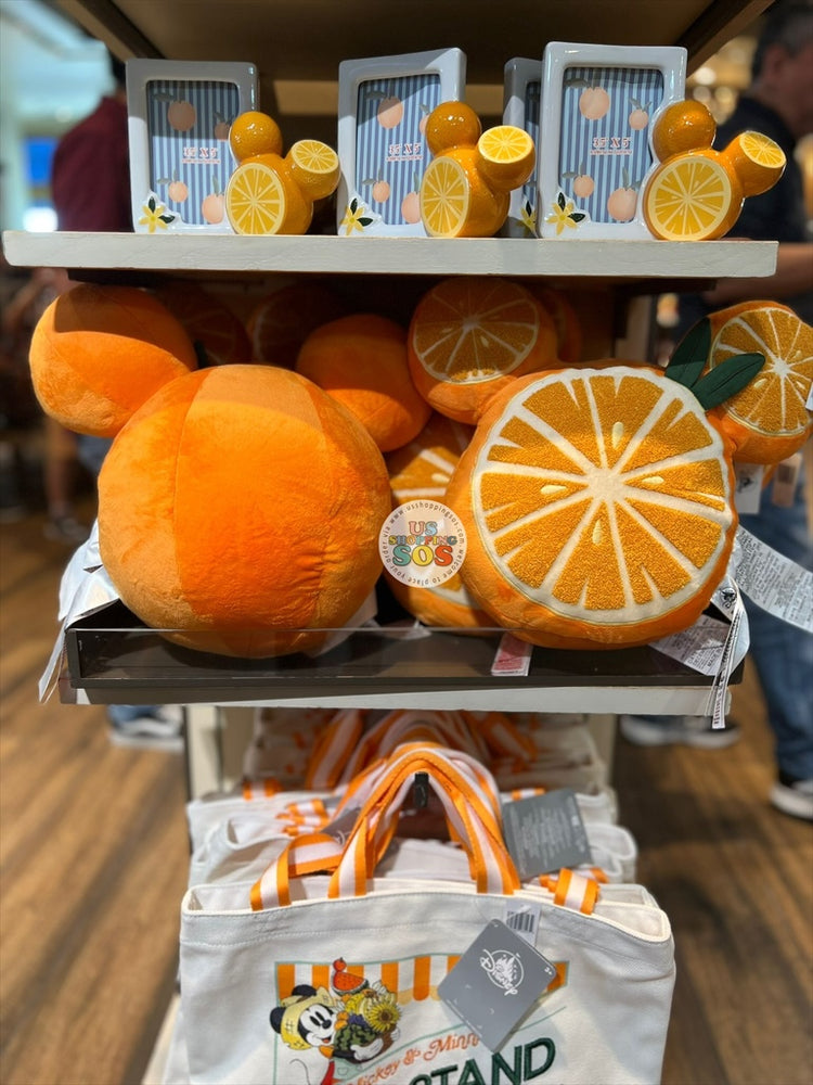 DLR/WDW - Mickey & Minnie's Fruit Stand 2026 - Orange Cushion Pillow
