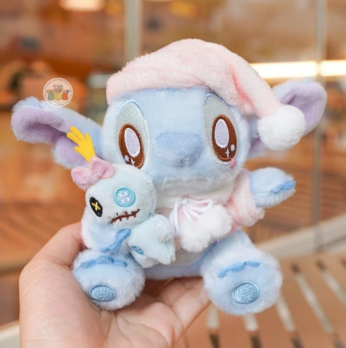 China Exclusive Potdemiel - 2026 Stitch & Scrump Pajama Plush Keychain (Color: Light Blue)