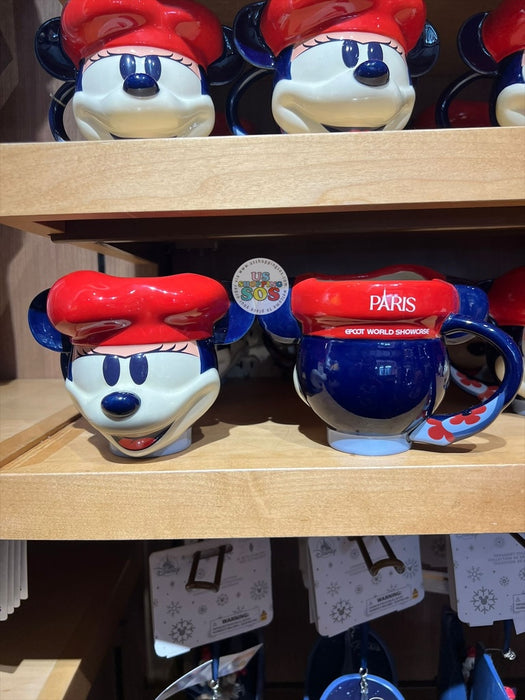WDW - Epcot World Showcase France 🇫🇷 - Mickey & Minnie Red Beret 2026 - Minnie Big Face Ceramic Mug