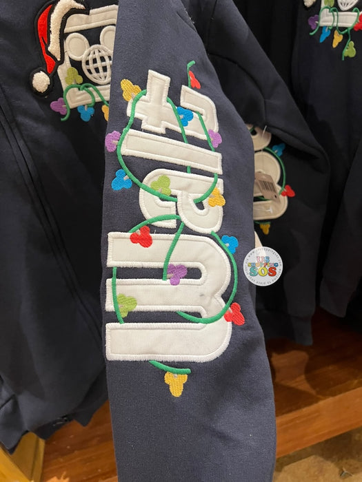 DLR/WDW - Christmas 2026 - Holiday Lights Park Logo Authentic Castle Original Dark Navy Zip Hoodie Jacket (Adult)