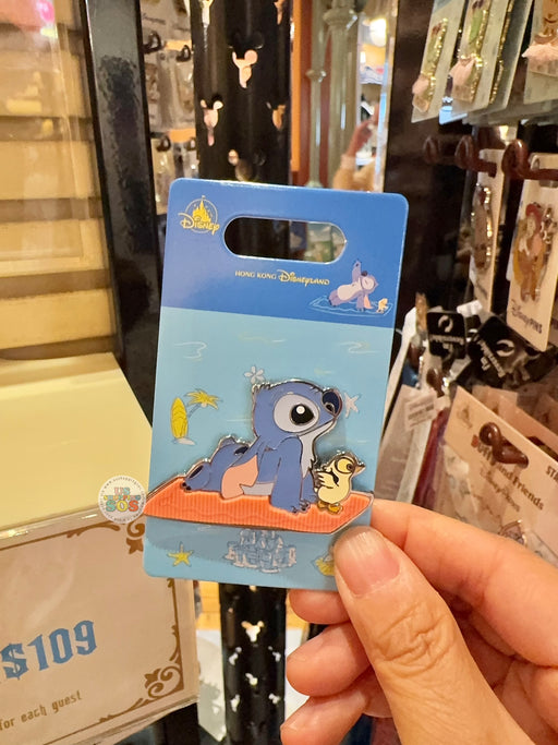 HKDL - 2026 Stitch Day Collection x Stitch & Small Duck ‘Laying Pose’ Pin Badge