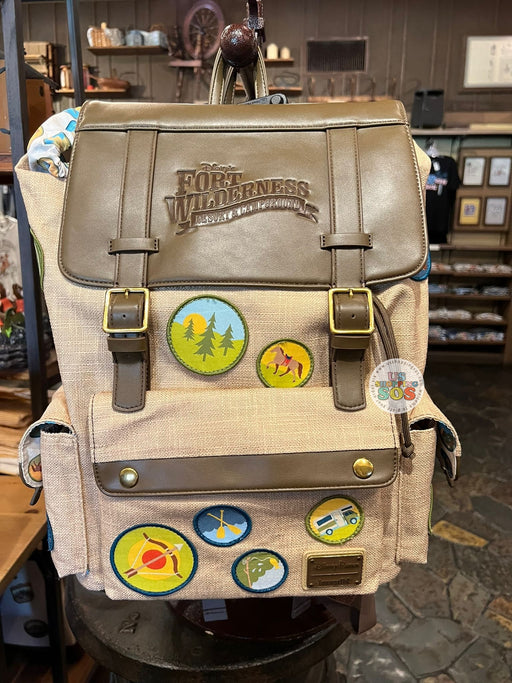 WDW - Disney’s Fort Wilderness Resort & Campground - Loungefly Patches Olive/Light Beige Camping Backpack