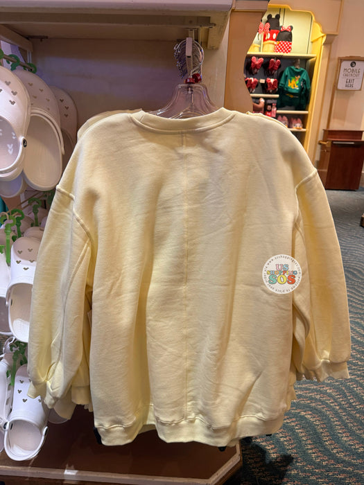 DLR/WDW - Mickey Mouse Face Icon Park Logo Butter Yellow Fleece Pullover (Adult)