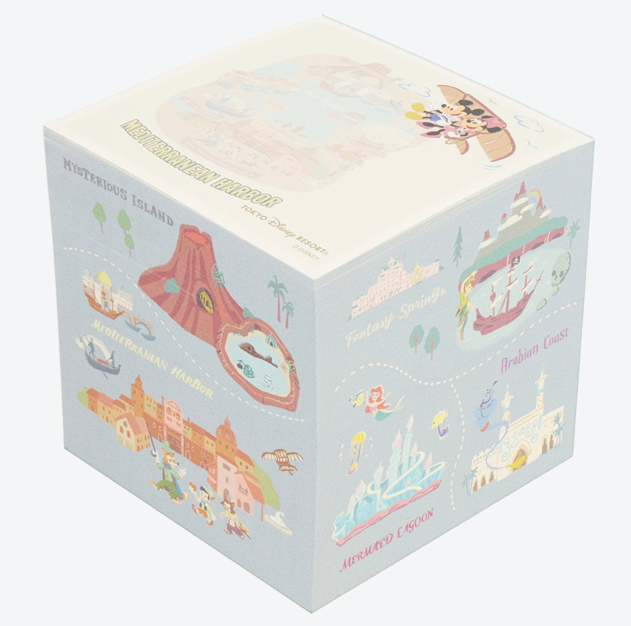 TDR - Tokyo Disney Resort "Park Map Motif" Collection - 8 Themed Ports Paper Cube (Release Date: July 11, 2024)