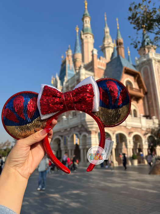SHDL - Snow White Sequin Bow & Ear Headband