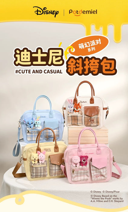 China Exclusive- Cute & Fantasy Party Winnie the Pooh & Piglet Checkered Pattern 2 Ways Bag