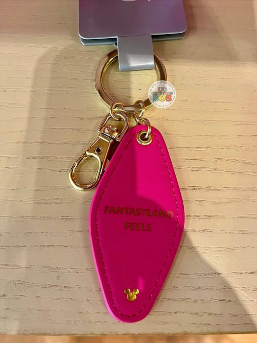 DLR/WDW - Logo Mania 2026 Fantasyland Feels - Bright Pink Imitation Leather Keychain