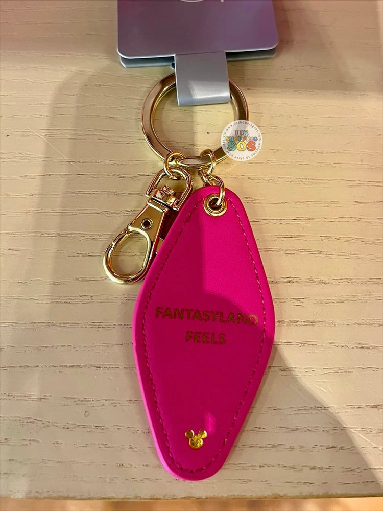 DLR/WDW - Logo Mania 2026 Fantasyland Feels - Bright Pink Imitation Leather Keychain