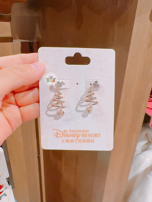 SHDL - 2025 Mickey & Friends Christmas Waltz Dance Collection x Mickey Mouse Twinkling Treetop Spiral Earrings Set