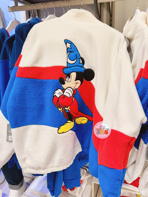 DLP - Fantasia - Mickey The Sorcerer’s Apprentice White/Red/Blue Sherpa Zip Jacket (Adults) (Pre Order, Restock Date is Unknown!!!)