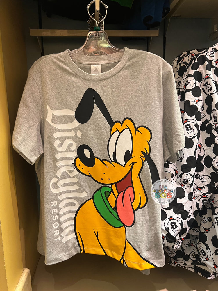 DLR/WDW - Classic Mickey & Friends - Pluto Double-Sided Light Grey Graphic T-shirt (Adult)
