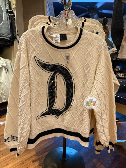 DLR/WDW - Her/Our Universe Disneyland Resort Monotone Sequin Logo Cream Knitted Sweater (Adult)
