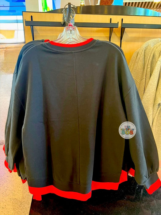 DLR/WDW - Mickey Park Logo Contrast Band Black/Red Pullover (Adult)