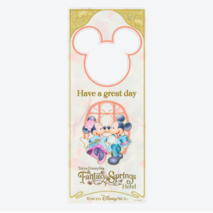 TDR - Fantasy Springs “Tokyo DisneySea Fantasy Springs Hotel” Collection x Mickey & Minnie Mouse Door Hanger Sign (Release Date: May 28)