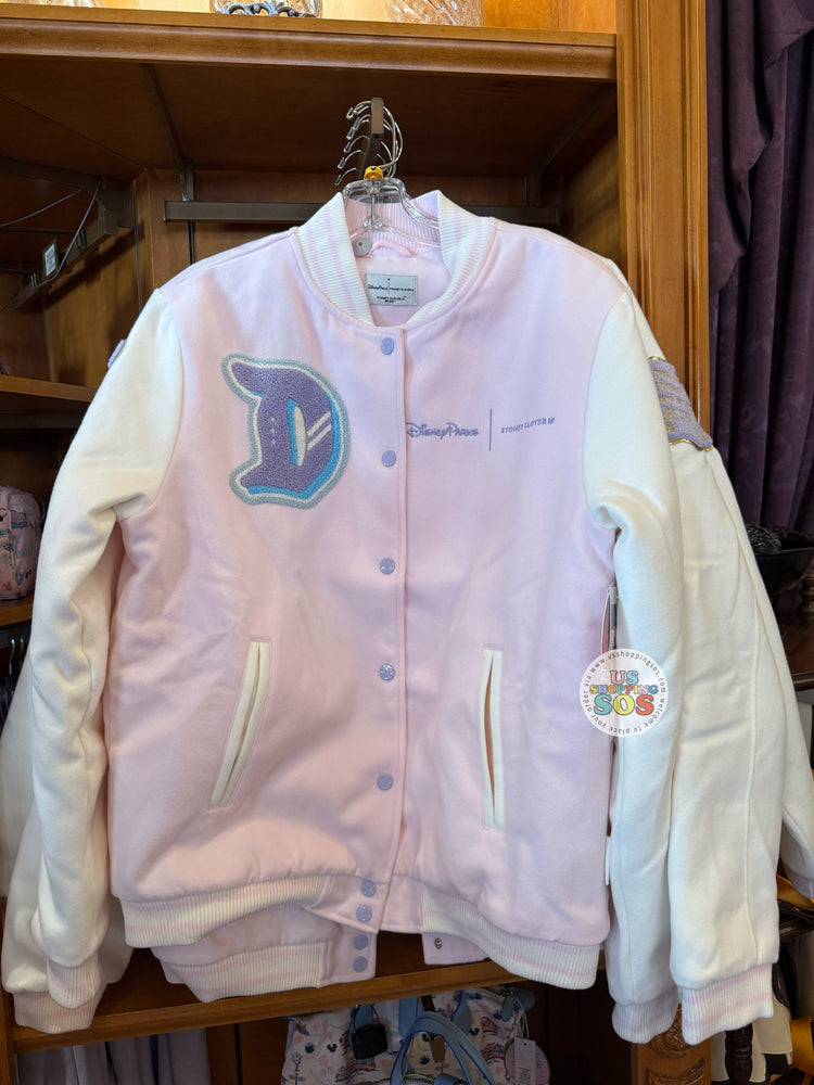 DLR/WDW - Stoney Clover Lane - “Disneyland” Pink/White/Lavender Varsity Jacket (Adult)