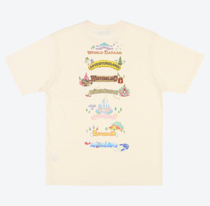 TDR - Tokyo Disney Resort "Park Map Motif" Collection - Mickey & Friends T Shirt for Adults Color White (Release Date: July 11, 2024)