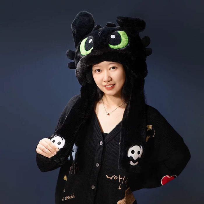 Universal Studio Beijing - How to Train Your Dragon x Toothless Fluffy Ear Moving Jumping Hat
