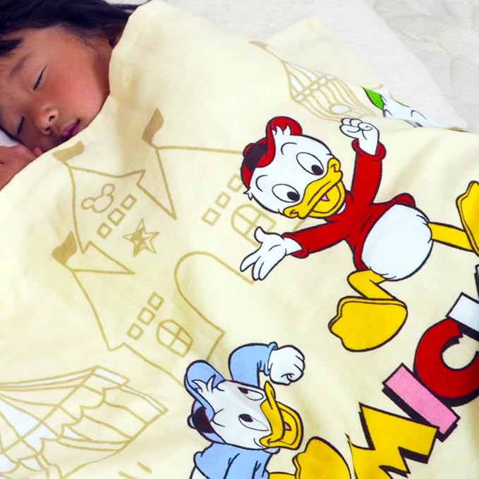 Japan Exclusive - Disney, Mickey & Friends, Gauze Front, Pile Fabric Lining, 100% Cotton, Pink