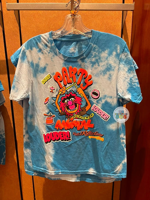 WDW - Rock ‘n’ Roller Coaster Starring The Muppets 2026 - Animal Blue Tie-Dye Graphic T-Shirt (Adult)