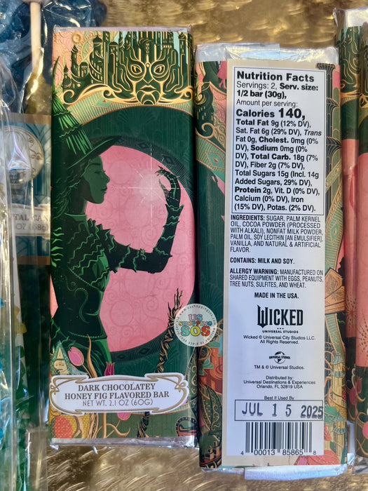 Universal Studios - Wicked - Dark Chocolatey Honey Fig Flavored Bar