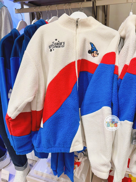 DLP - Fantasia - Mickey The Sorcerer’s Apprentice White/Red/Blue Sherpa Zip Jacket (Adults) (Pre Order, Restock Date is Unknown!!!)