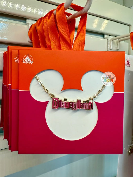 DLR/WDW - Logo Mania 2026 Fantasyland Feels - Bright Pink Park Marquee Necklace