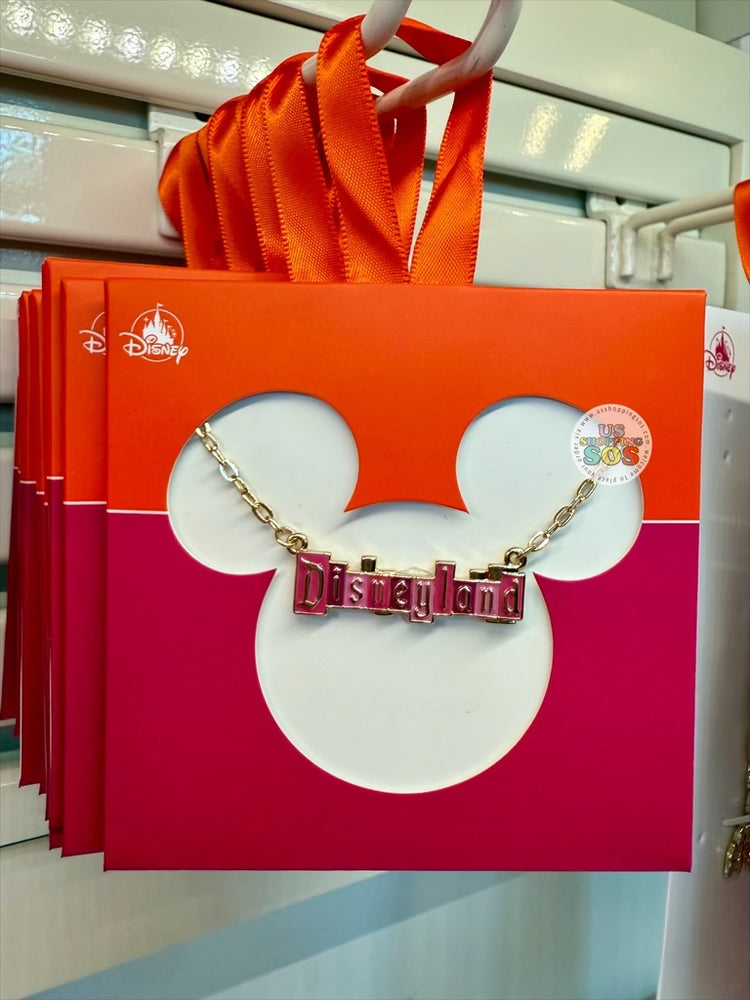 DLR/WDW - Logo Mania 2026 Fantasyland Feels - Bright Pink Park Marquee Necklace