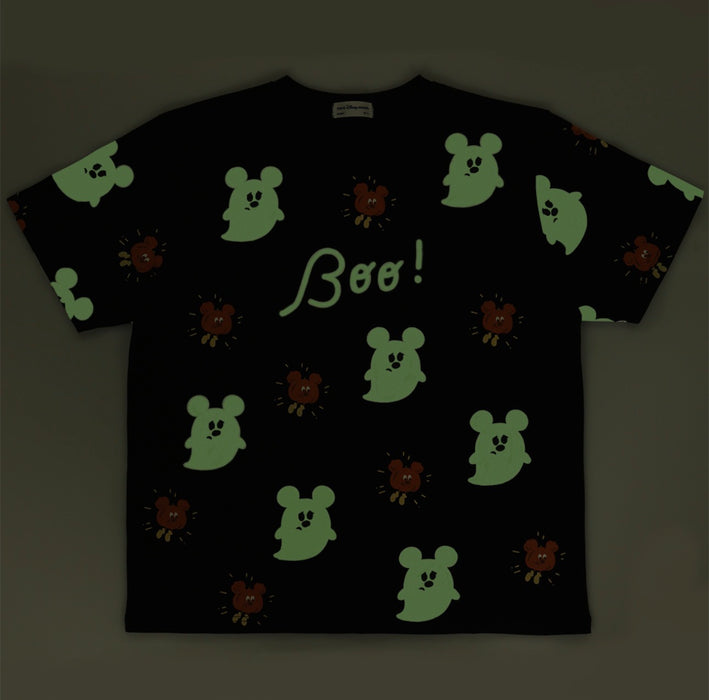TDR - 2026 Disney Halloween x Mickey & Minnie Mouse 'Scared Ghost & Pumpkin Lantern Collection x Glow in the Dark Oversized T Shirt for Adults (Release Date: Sept 15, 2026)