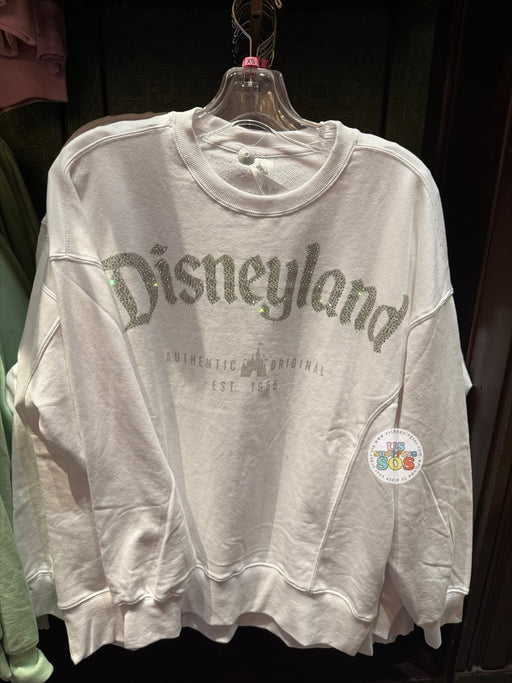 DLR/WDW - Rhinestone Park Logo Authentic Castle Original White Pullover (Adult)