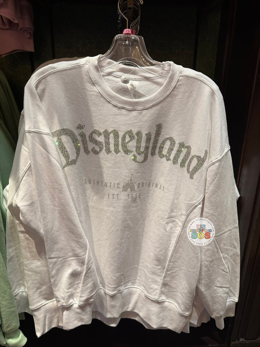 DLR/WDW - Rhinestone Park Logo Authentic Castle Original White Pullover (Adult)