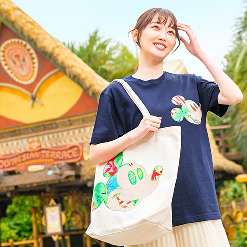 TDR - Tokyo Disney Resort Circulating Smiles Collection x Mickey Mouse "Polynesian Terrace Restaurant" Costume Fabric Tote Bag (Release Date: Jun 22)