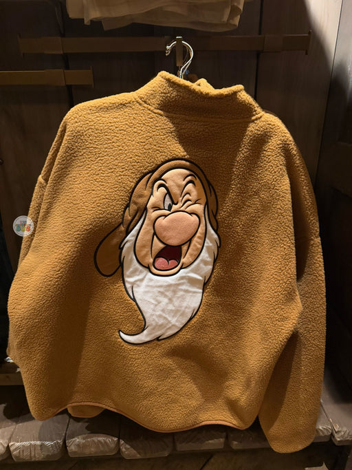 DLP - Snow White Grumpy Big Face “D est. 1992” Sherpa Brown Pullover (Adults)