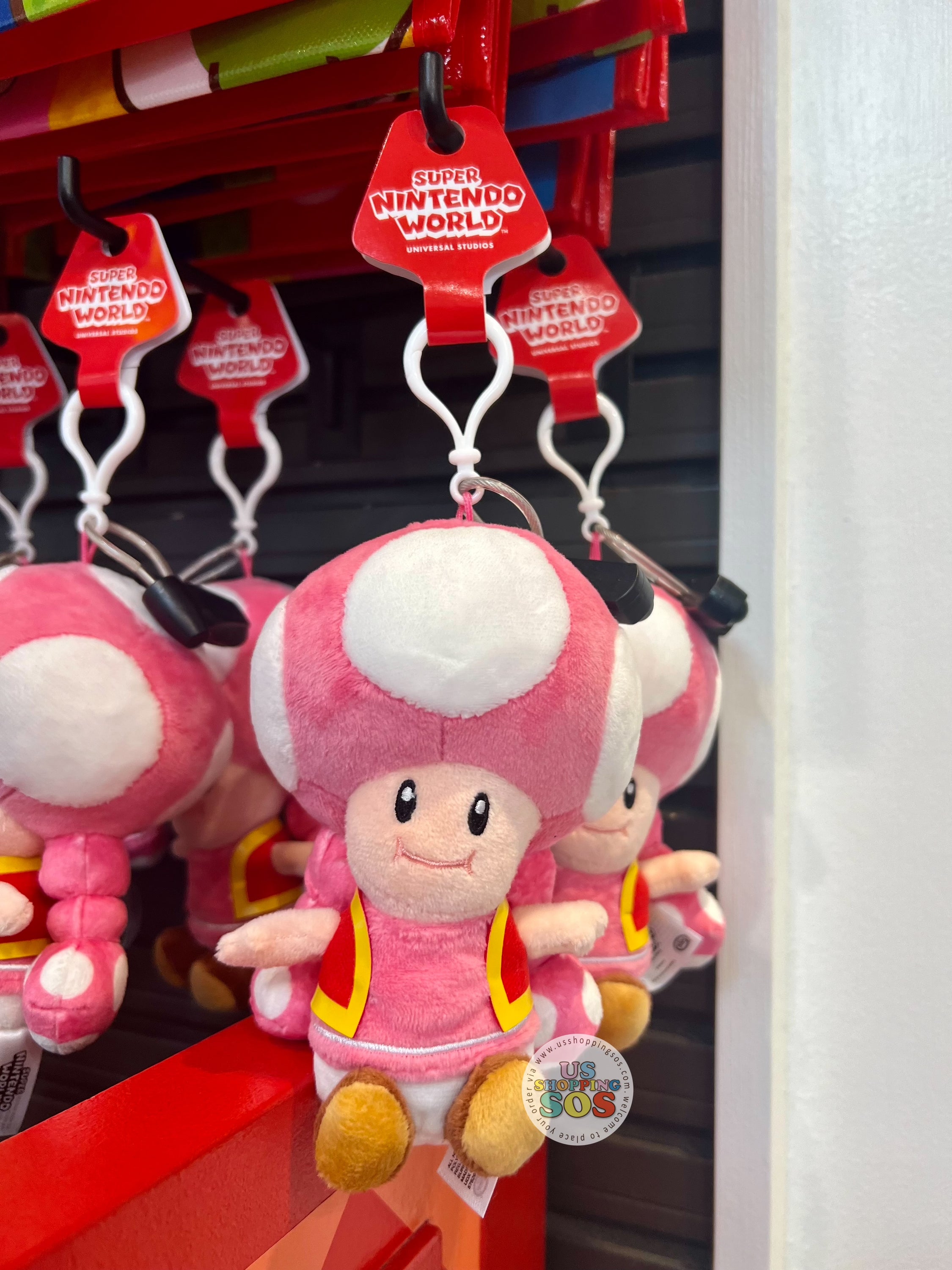 Universal Studios Super Nintendo World Toadette Plush Keychain Universal Studios Super Nintendo World Toadette Plush Keychain