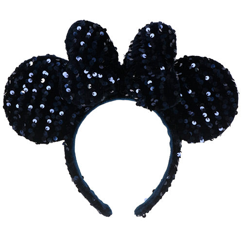 TDR - Minnie Fluff & Sequin Navy Color Ear Headband (Release Date: Nov 23)